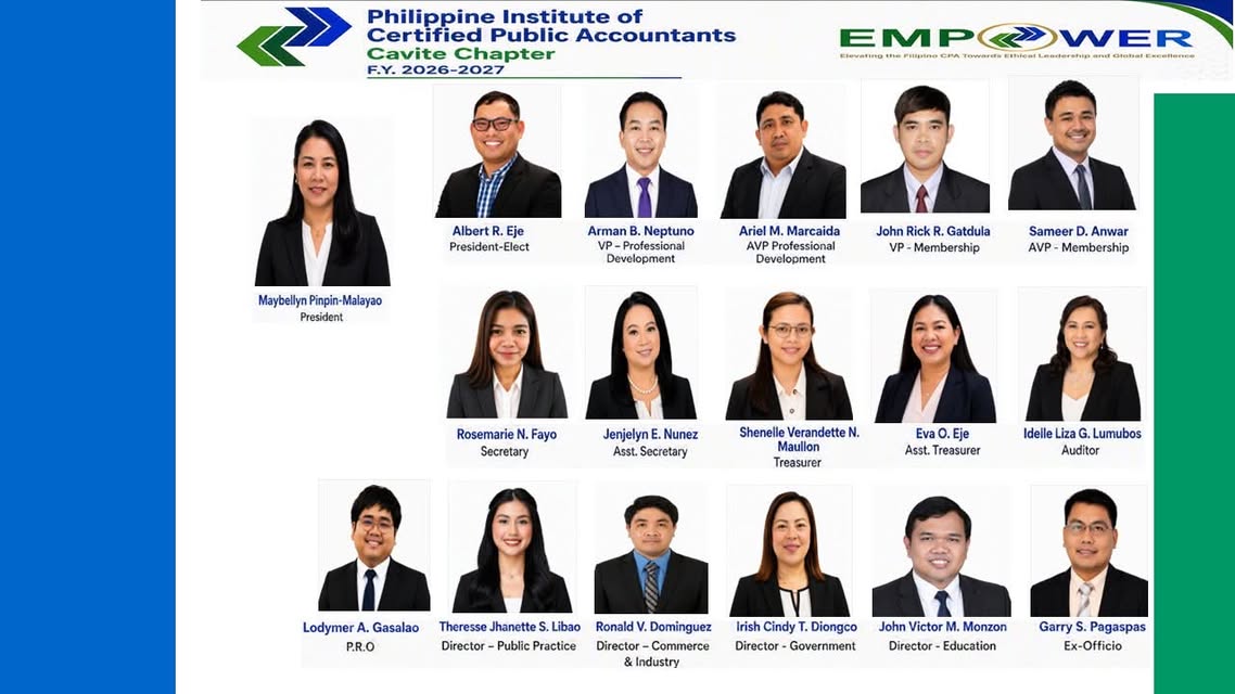PICPA Cavite Chapter FY 2026-2027 officers poster