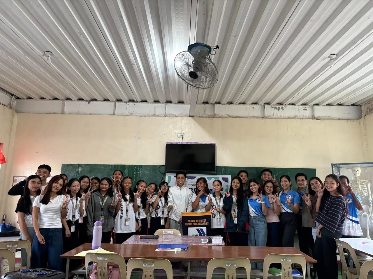 PICPA Marinduque Chapter members and Colegio de Marinduque students during a senior high school career orientation